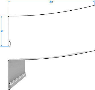 Чертеж универсального околооконного профиля 89/254 мм