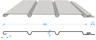 Чертеж софита STANDARD с центральной перфорацией