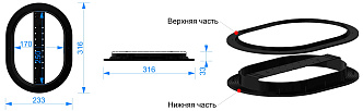 Чертёж Döcke Гидрозатвор 172х250