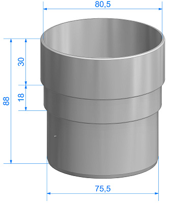 Чертеж муфты соединительной (Водостоки STANDARD)