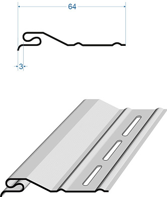 Чертеж стартового профиля ПВХ для сайдинга