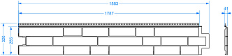 Чертеж панели сайдинга LUX под камень, ROCKY