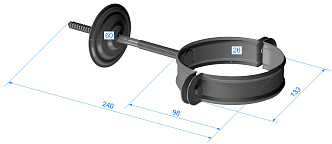 Чертеж хомута трубы (Водостоки STAL)