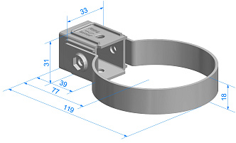 Чертеж хомута (Водостоки STANDARD)