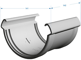 Чертеж соединитель желобов (Водостоки LUX)