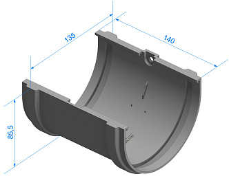 Чертеж соединителя желоба (Водостоки PREMIUM)