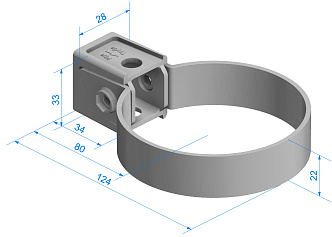 Чертеж хомута универсального (Водостоки PREMIUM)
