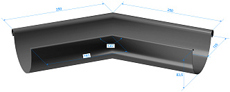 Чертеж внешнего угла 135 (Водостоки STAL)