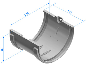 Чертеж соединитель желобов (Водостоки STANDARD)