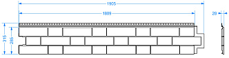 Чертеж панели сайдинга LUX под камень, BERGART